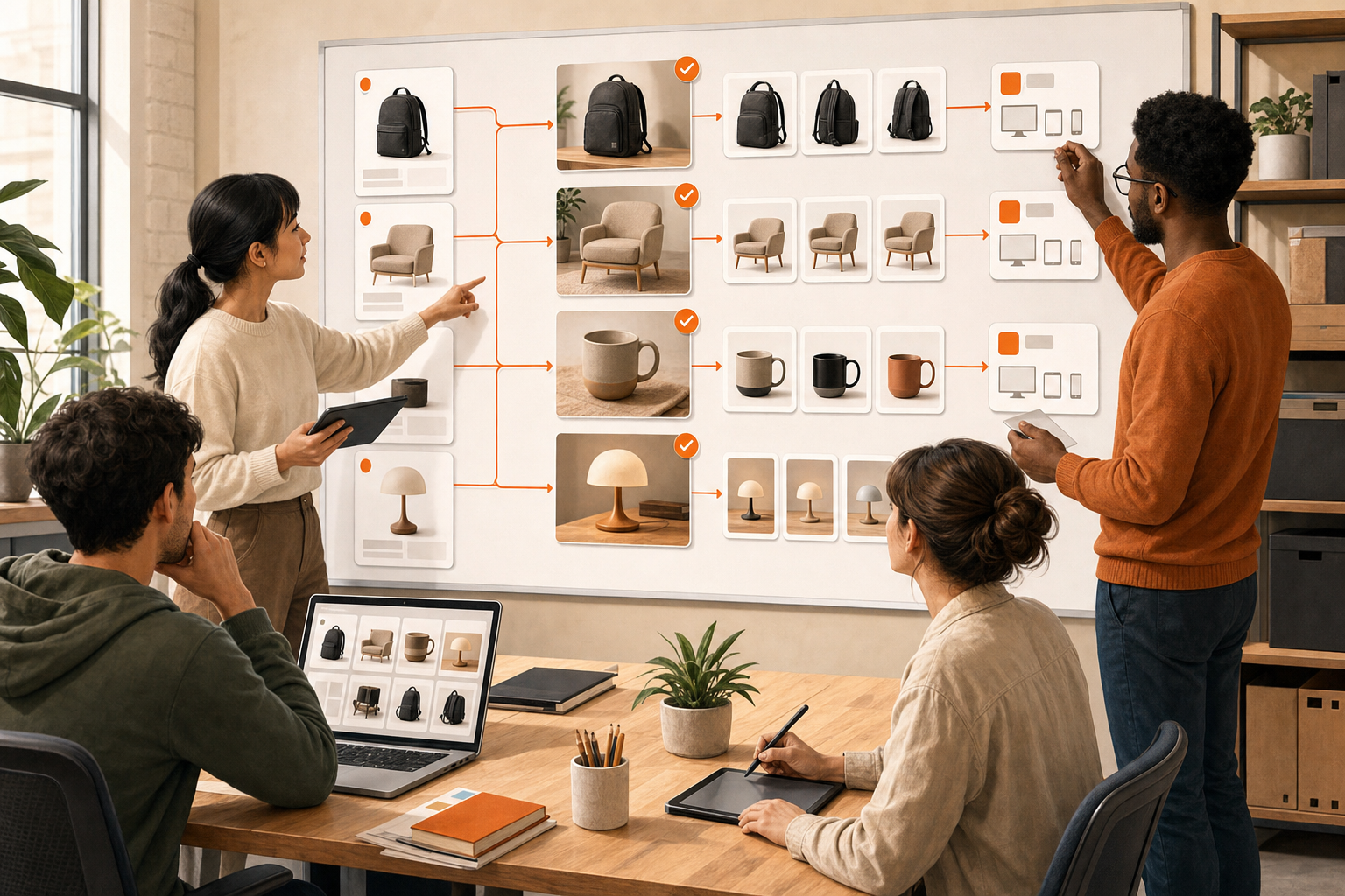 product image management workflow connecting product images to SKUs