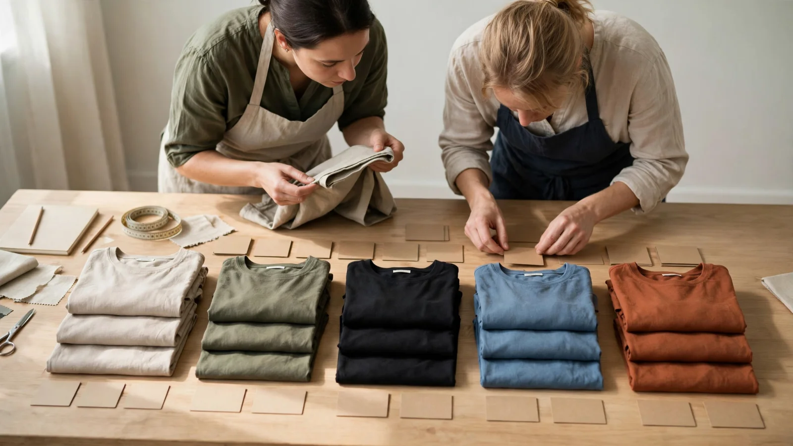 A manufacturer’s catalog team lays out one product in multiple color-and-size variants, showing how a range expands into distinct sellable SKUs; no readable text.