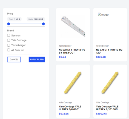 visual category filter example