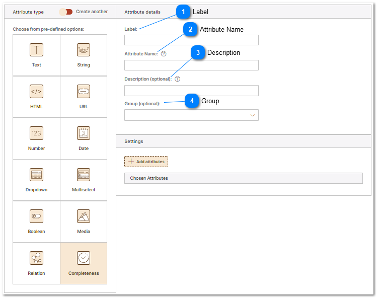 PIM Completeness Attribute Type