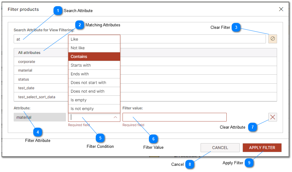 Filter Dialog